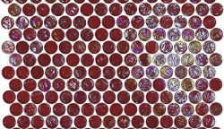 Geo Glass Circle Red Mosaic Tile