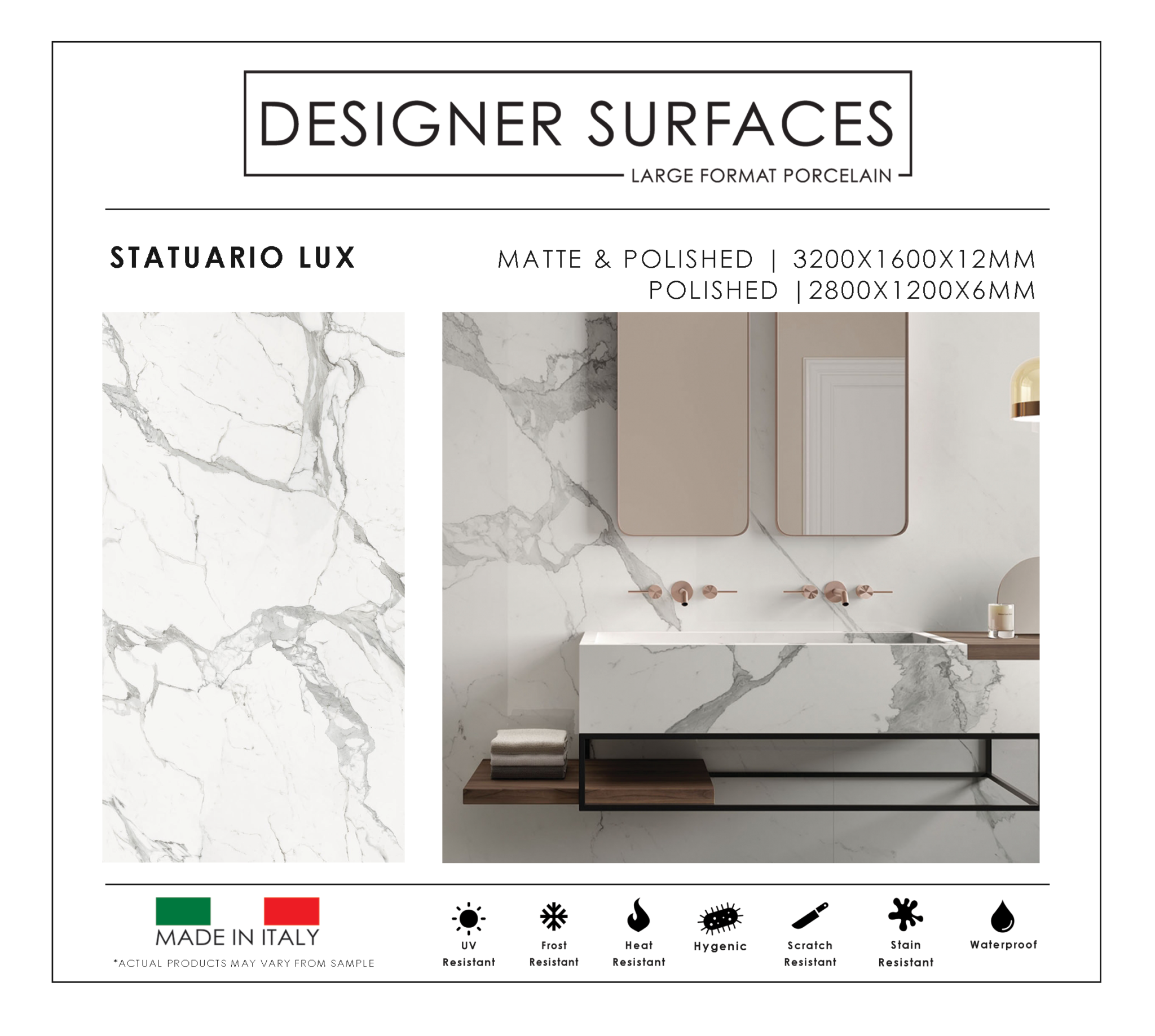 UPTILES - STATUARIO LUX DESIGNER SURFACES SLABS - Uptiles