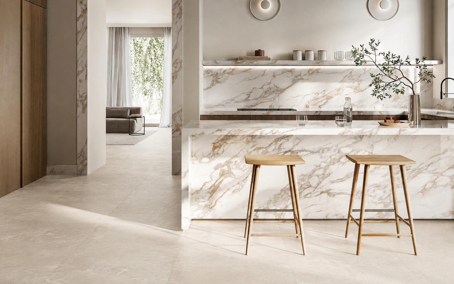 Premium Italian and Spanish tiles in a contemporary Brisbane interior